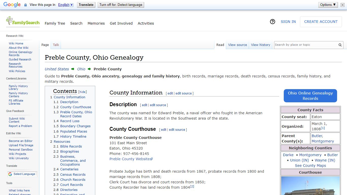 Preble County, Ohio Genealogy • FamilySearch